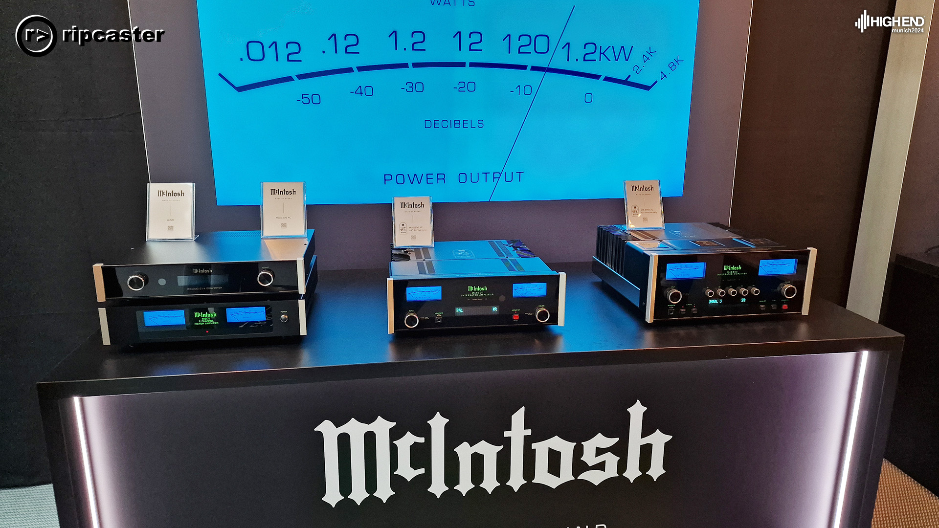 McIntosh HiFi equipment on a black table