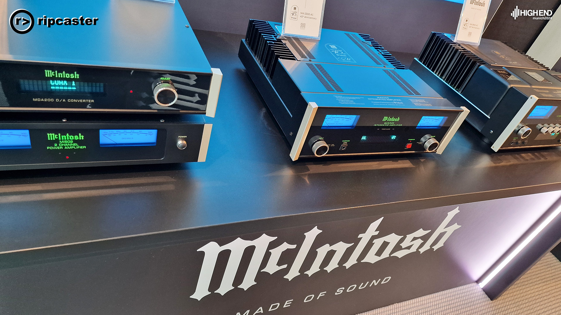 McIntosh equipment on a low black stand