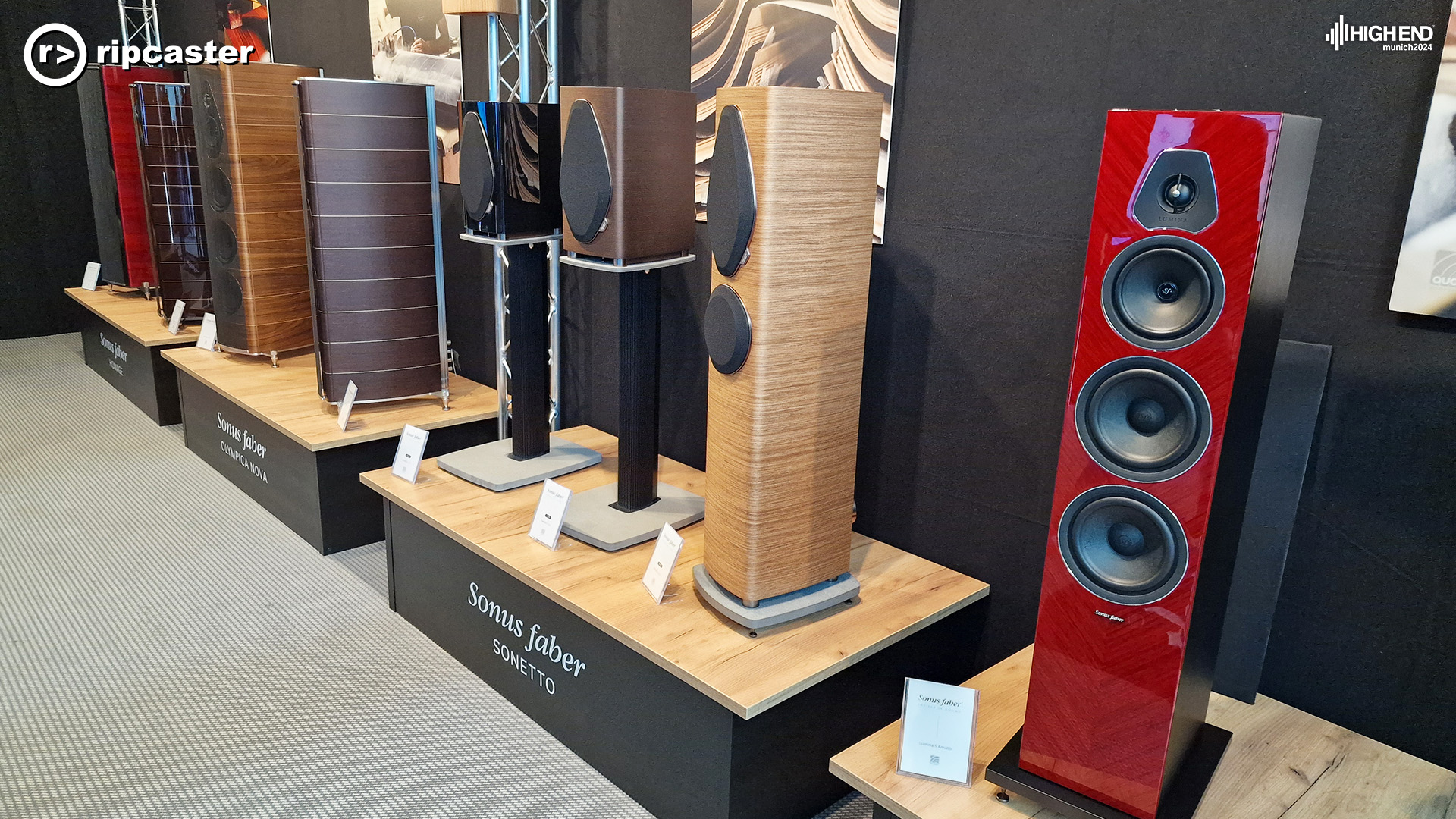 Various Sonus faber speakers lined up