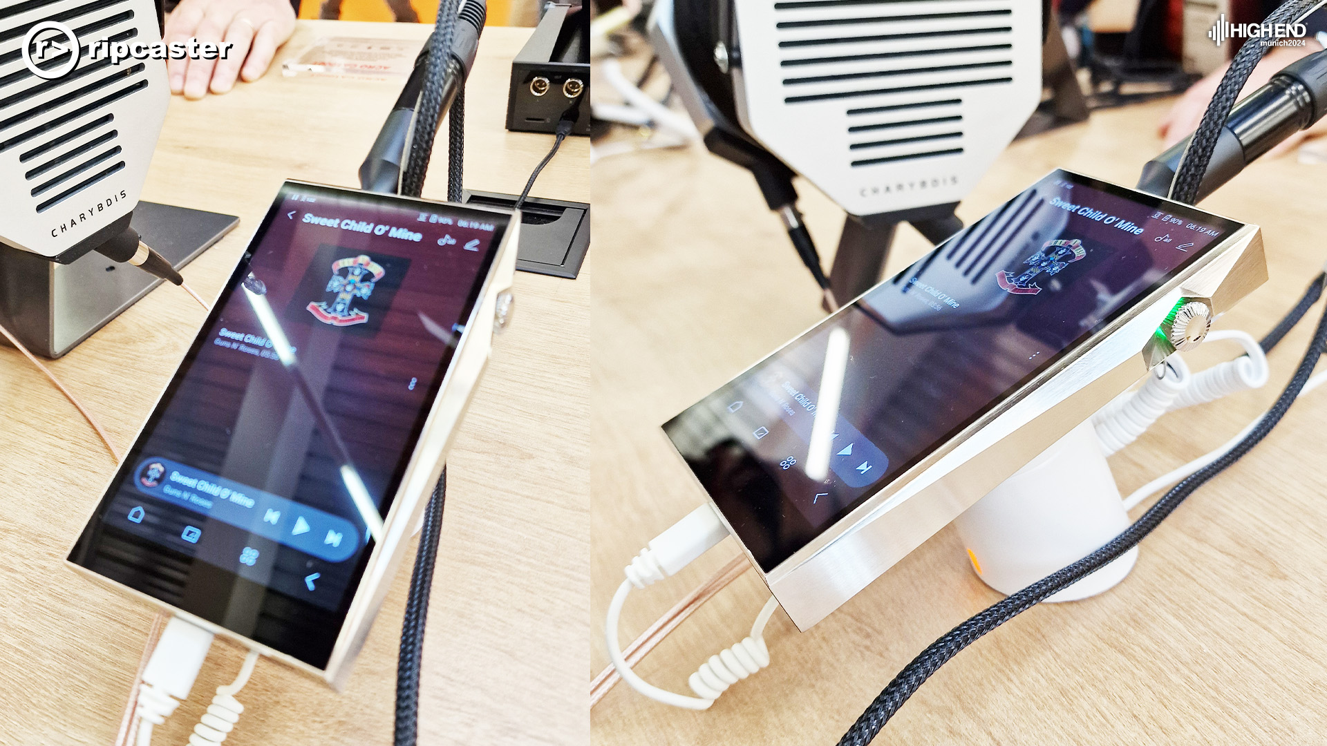 Two photos of an Astell & Kern music player