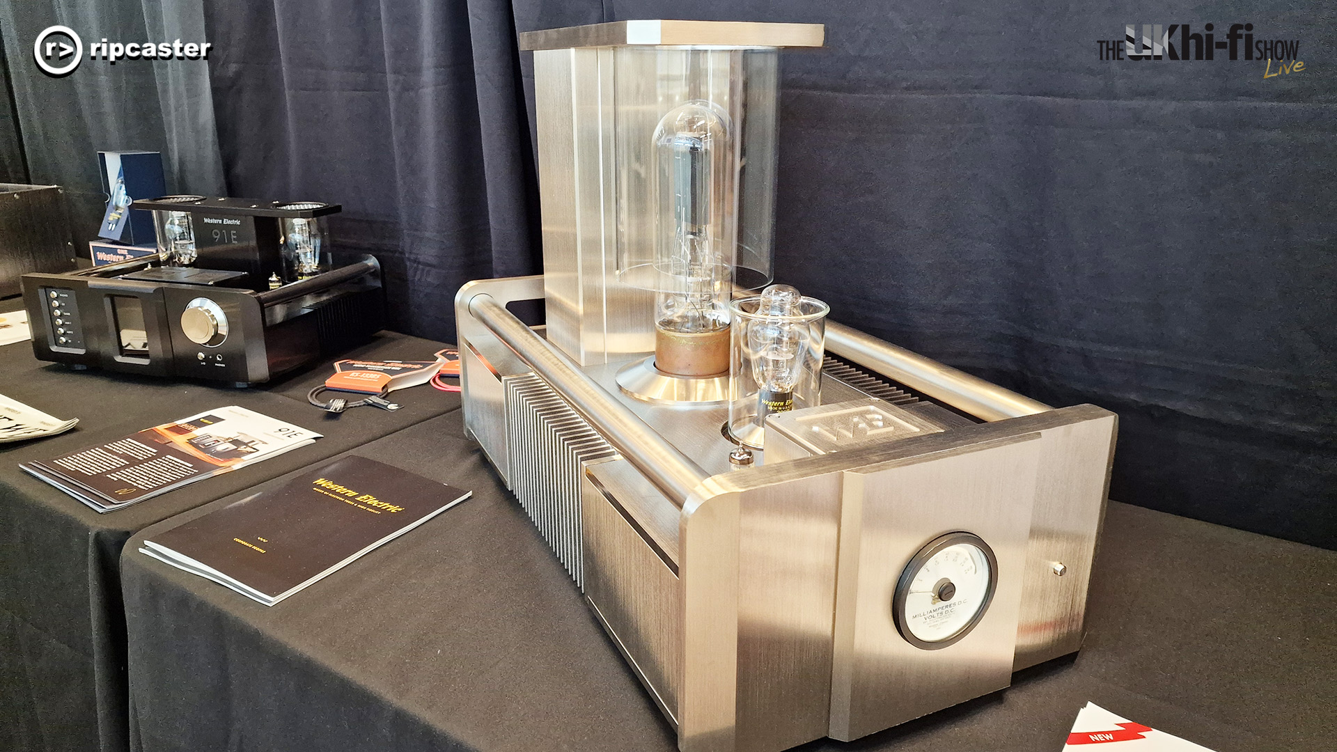 A tube amplifier in silver