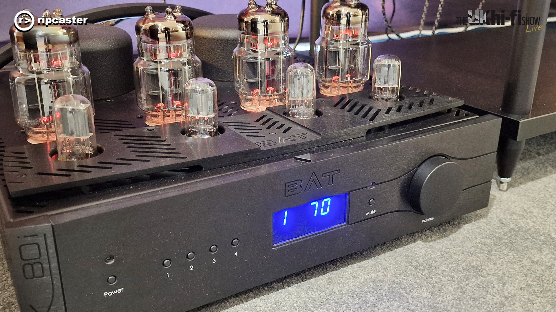 A tube amplifier in black