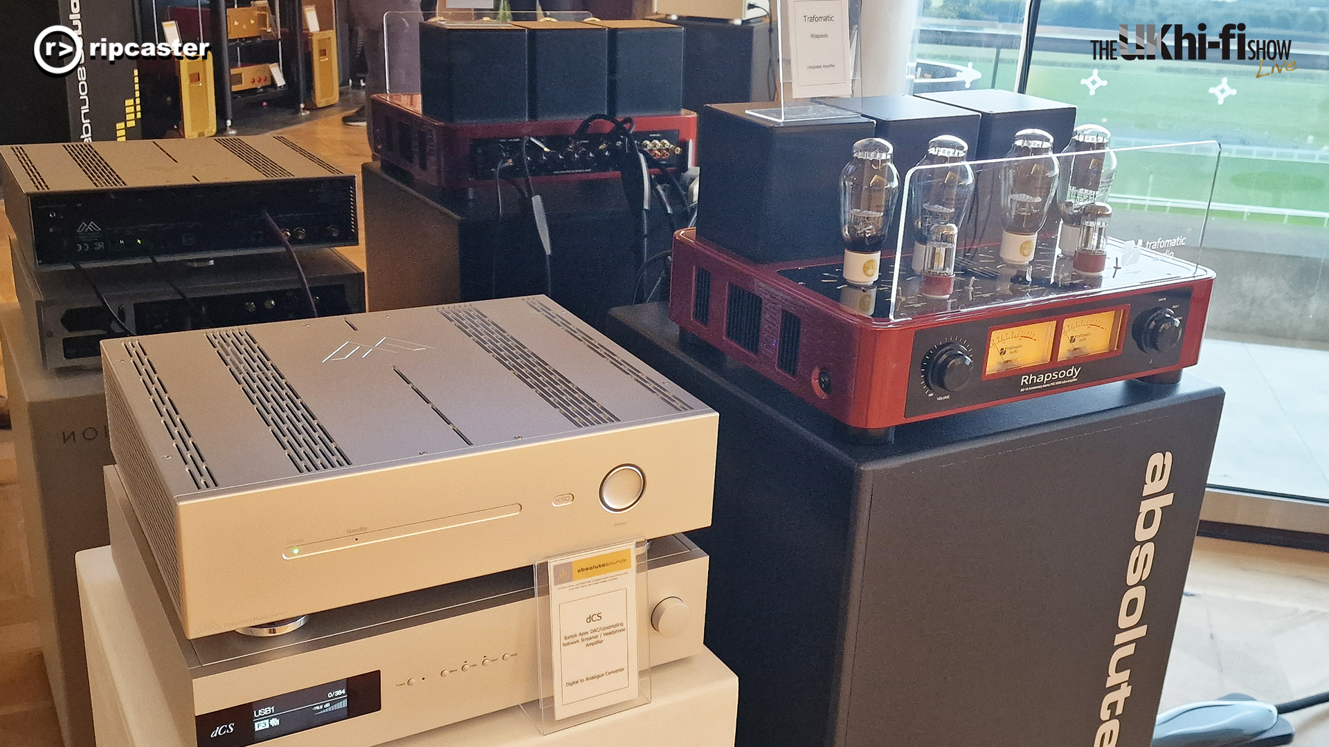 HiFi equipment at the Ascot show including a tube amplifier