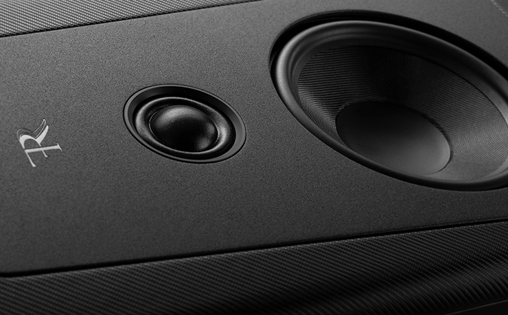 close-up of a Rosso Fiorentino speaker