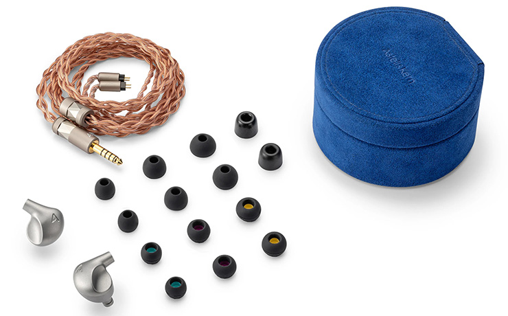 Astell & Kern LUNA earphone wire, case, earbuds and various sizes for the bits that go in your ear
