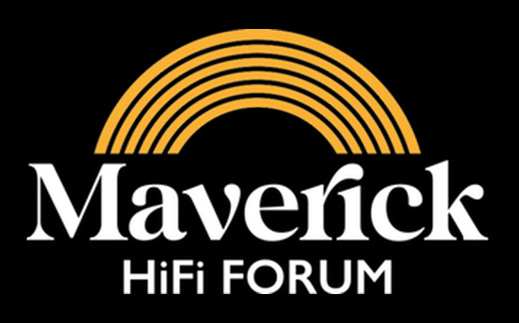 A logo that says "Maverick HiFi Forum" with an amber rainbow style logo at the top of the words