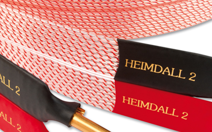 close-up view of the Nordost Heimdall 2 speaker cable