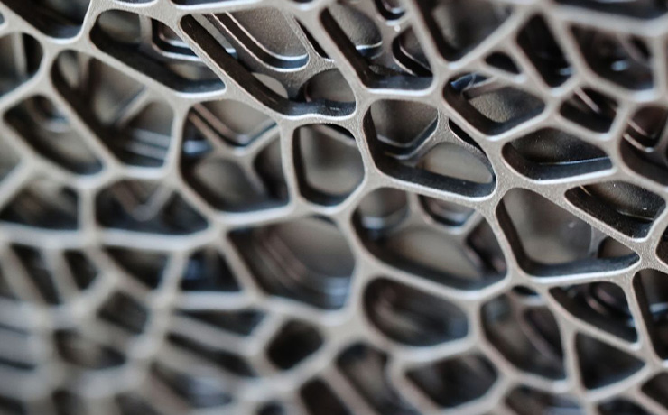 Close-up of the honeycomb top square pattern of the Roon Nucleus Titan