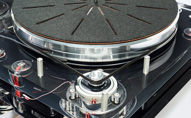 Close-up of the Vertere SG-1 Super Groove Turntable