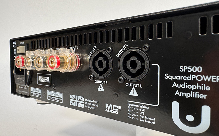Ultrafide SP500 Stereo Power Amplifier - rear view