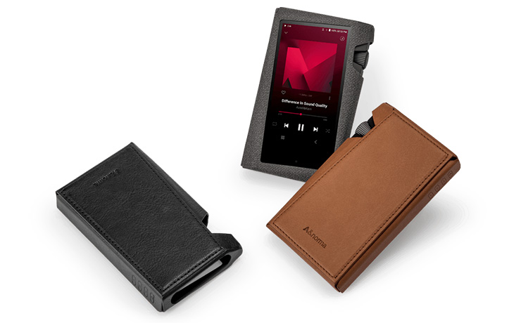 Three Astell & Kern SR35 cases.  One face-up and two face down