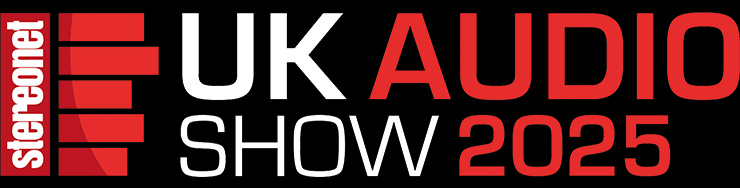 The logo - red and white on black for the UK Audio Show 2025