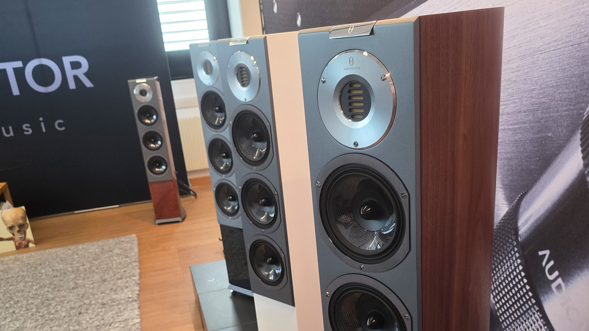 A selection of Audiovector speakers