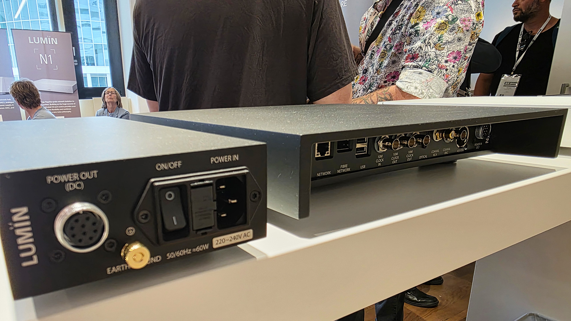 Rear view of a black Lumin unit