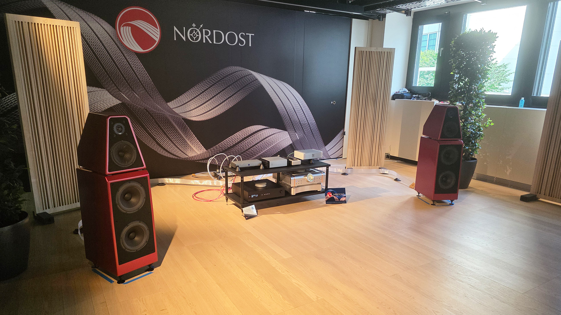 The Nordost room with Wilson speakers