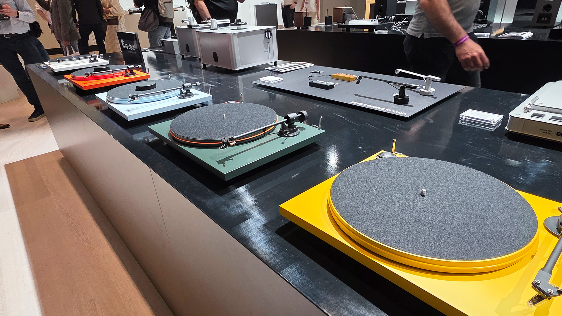 A selection of Project turntables in various colours