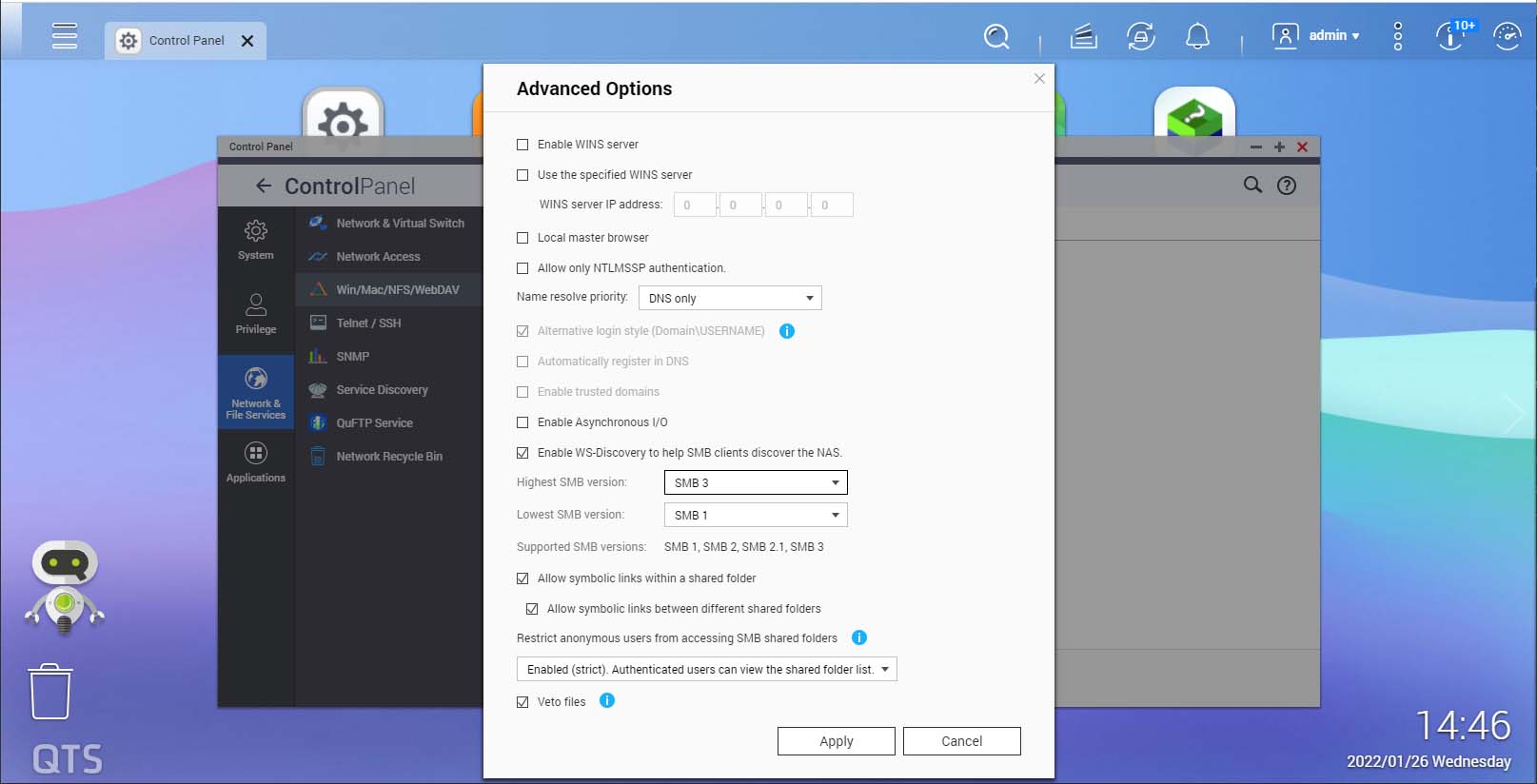 Enable SMB1 on QNAP NAS