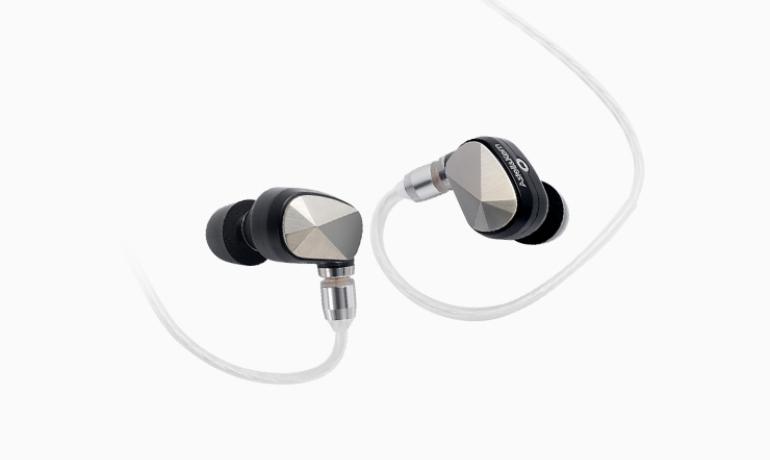 Astell & Kern Pathfinder earphones on a pale grey background