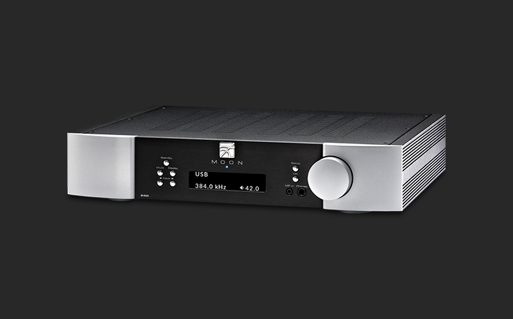 Moon 240i Stereo Integrated Amplifier in silver and black