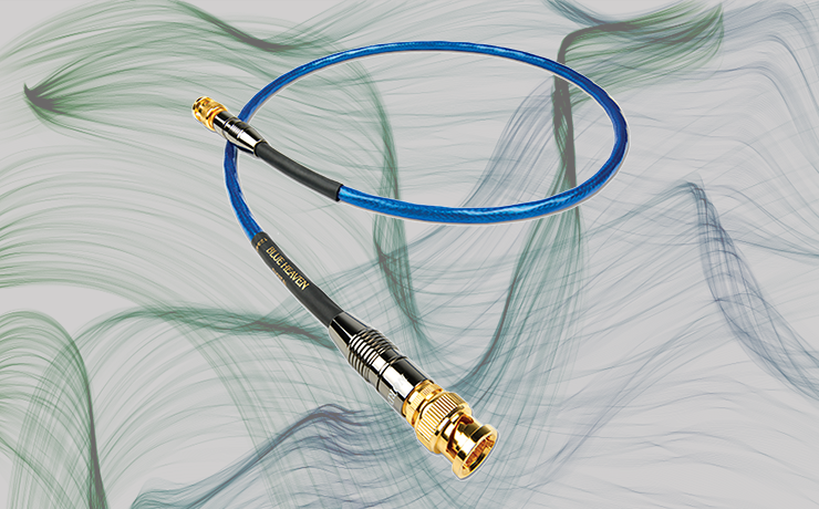 Nordost Blue Heaven Digital Cable (75ohm).  Background is green wavy lines.