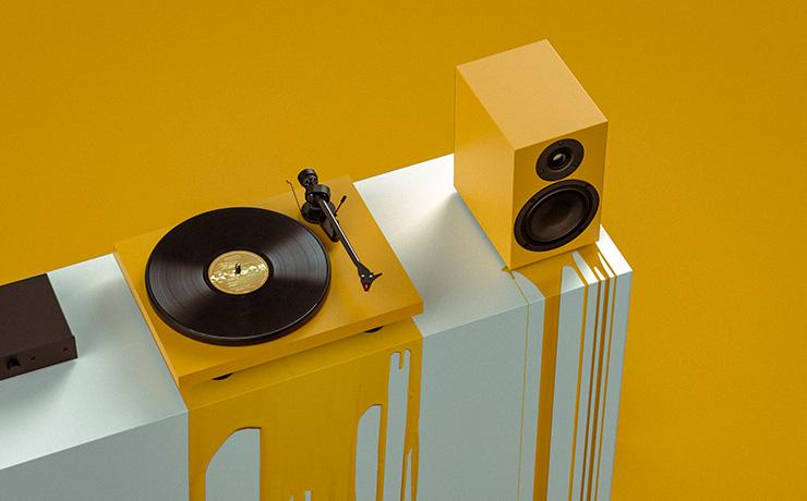 Project Colourful Audio System in yellow