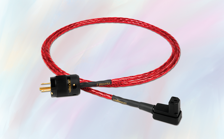 Nordost Heimdall 2 Power Cable on a muted, coloured background