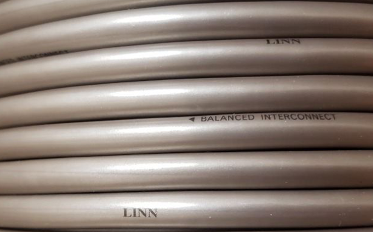 A close-up of a drum of Linn Silver Balanced Cable.