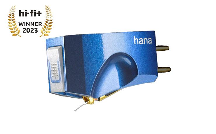Hana Umami Blue MC Cartridge with the HiFi Plus awards logo in the top left