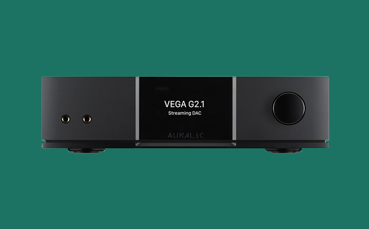 AURALiC Vega G2.1 Streaming DAC on a green background