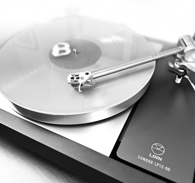 Linn Sondek LP12-50 Turntable photographed at ripcaster - black and white