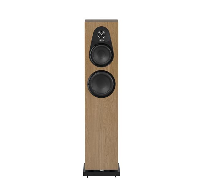 Linn 150 speaker front facing in oak