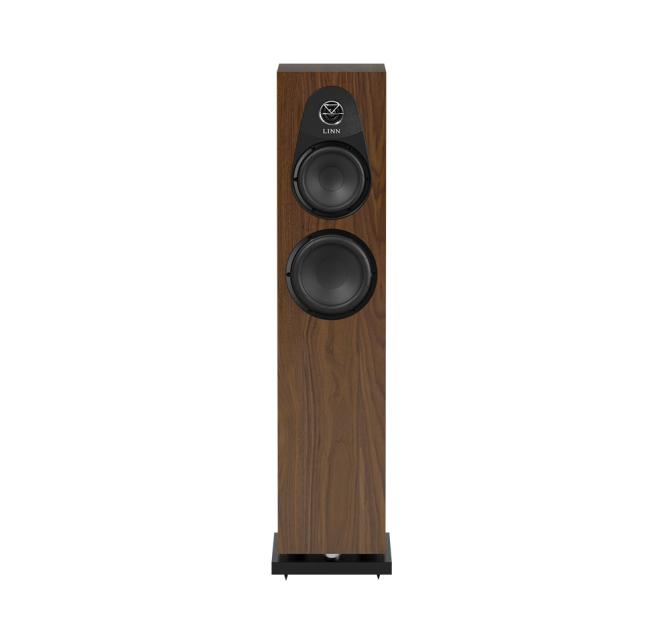 Linn 150 speaker front facing in walnut