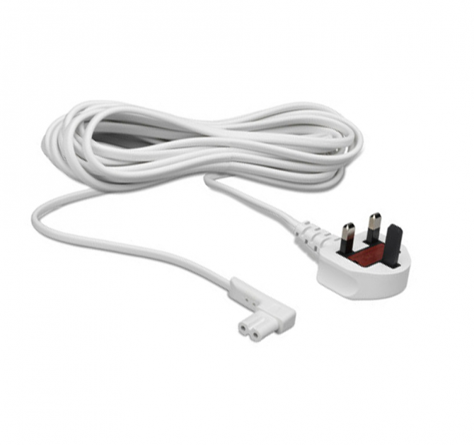 Flexson 5m Power Cable Right Angle UK White x1