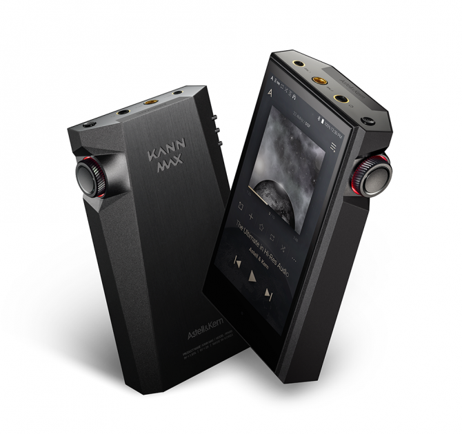 Two Astell & Kern Kann Alpha Max.  One facing front and one rear view