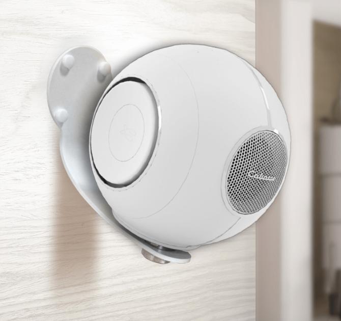 Cabasse Pearl Myuki Loudspeaker attached to the Wall Bracket