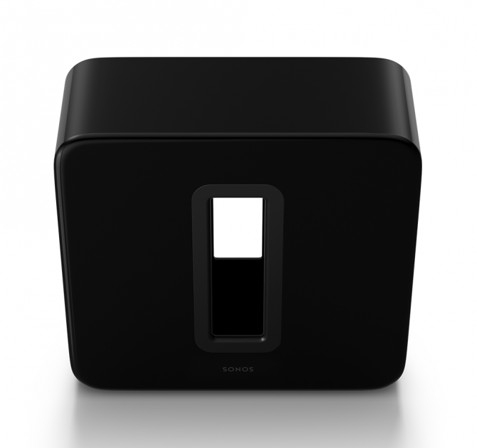 SONOS Sub in black front and top view