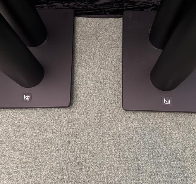 The base of the Kii Three speaker stands