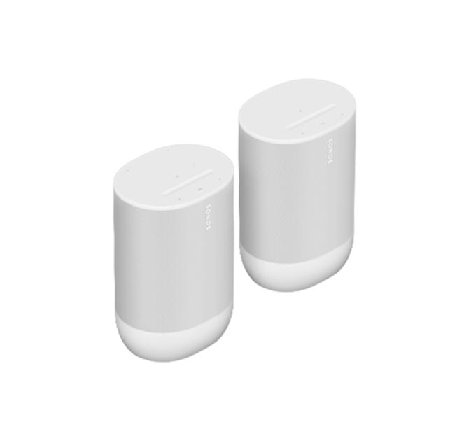 A pair of SONOS Move 2 Loudspeakers in white