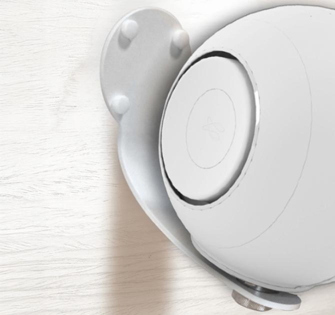 Cabasse Pearl Myuki Loudspeaker attached to the Wall Bracket - the image is cropped to try and show the wall bracket