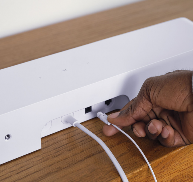 Sonos Ray Smart Soundbar in white - rear view