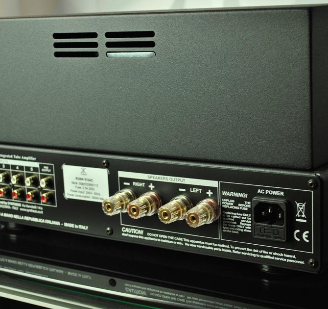 View of the rear right side of the Synthesis Roma 510AC Amplifier