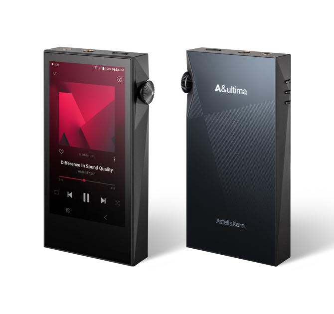 A pair of Astell & Kern A&ultima SP3000M Portable Music Players.  One facing front and rear facing