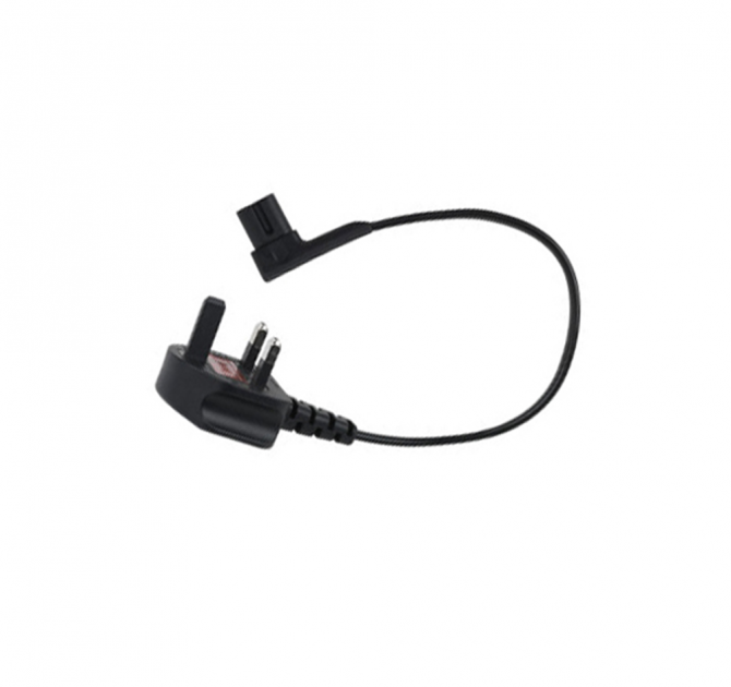 Flexson 0.35m Power Cable Right Angle UK x1 in black