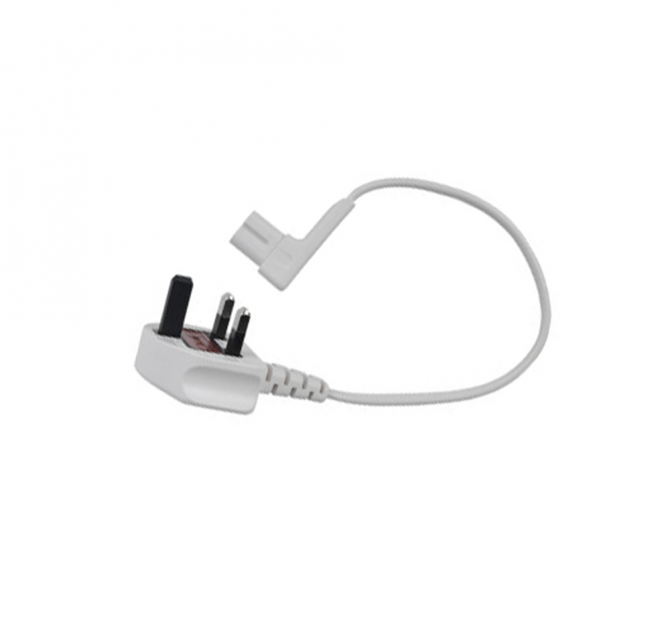 Flexson 0.35m Power Cable Right Angle UK x1 in white