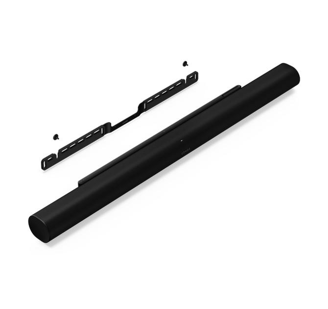 SONOS Arc Ultra Smart Soundbar in black with the wall mount and screws to the side of it