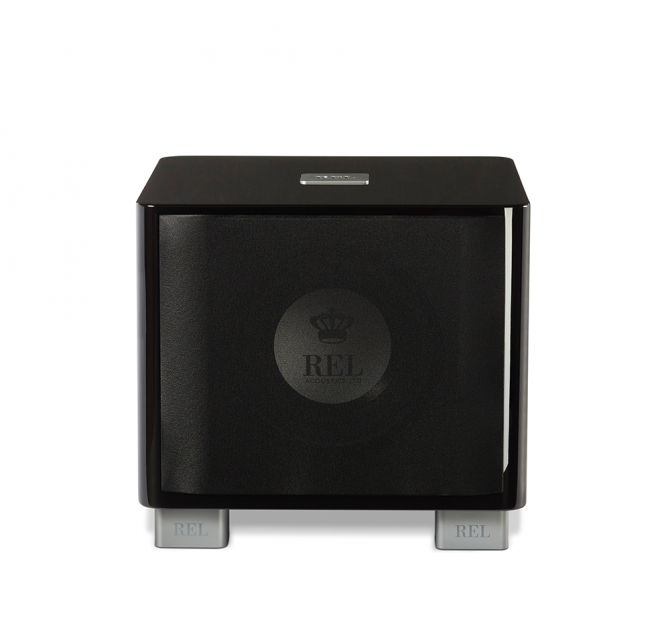 REL T/7x Sub-woofer in black front view