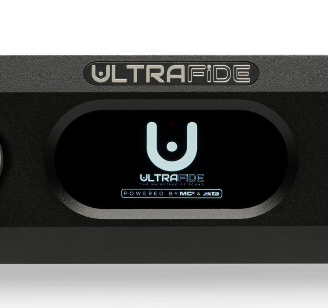 Ultrafide U4PRE Audiophile Pre-Amplifier close-up of the centre display
