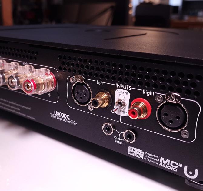 Ultrafide U500DC Audiophile Power Amplifier rear view