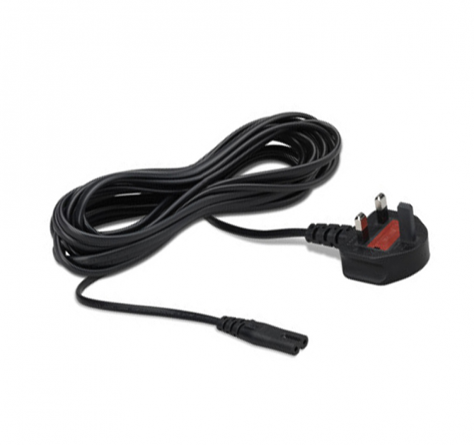 Flexson 5m Power Cable Straight UK x1 in black.