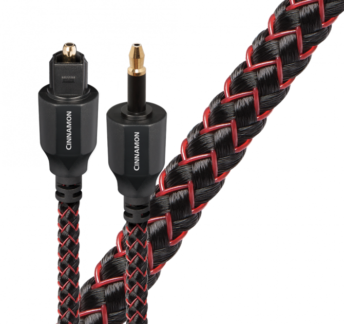 AudioQuest Cinnamon Toslink Cable - 1.5m, 3.5mm Mini Optical, Full-Size Optical 